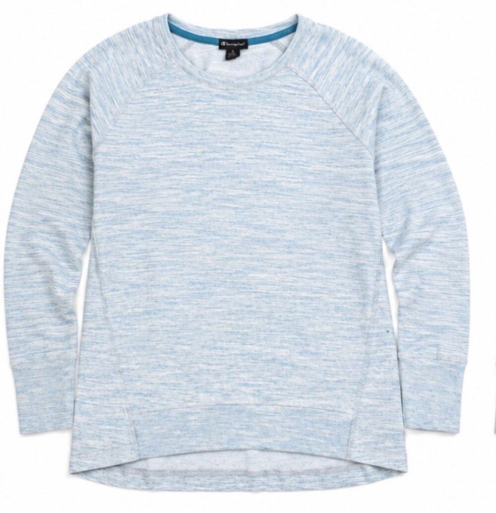 Champion Women’s Small Blue Space Dye Pullover Sweatshirt Crewneck Athletic Top